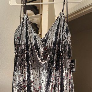 New with tags silver sequin dress
